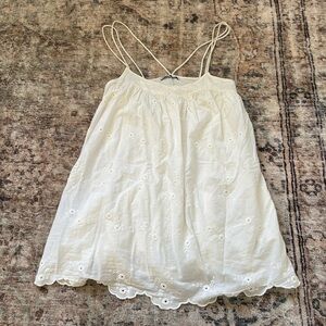 Zara white mini summer dress with shorts